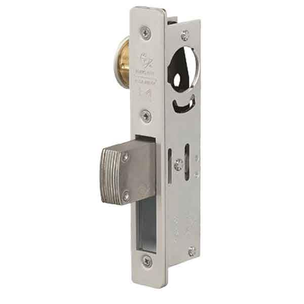 AdamsRite: MS Deadlock, Flat Faceplate, ANSI Size, 1-1/2" Backset, Straight Bolt, Aluminum